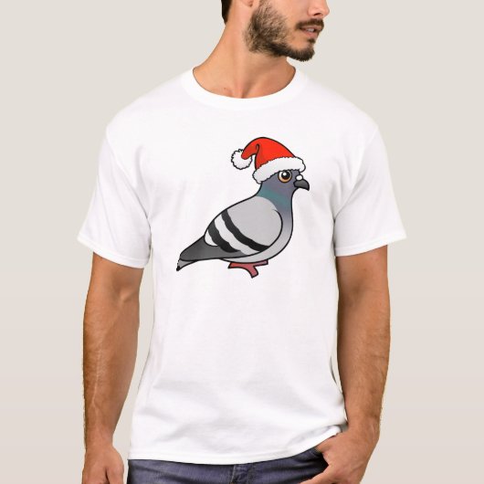 T-shirt Pigeon mignon Père Noël de bande dessinée (Devant)