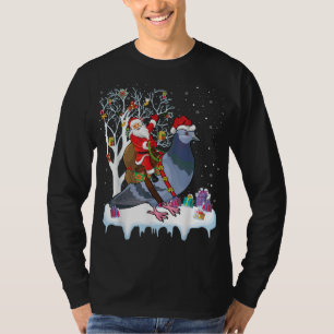 T-shirt Pigeon Oiseau Amant Noël Cadeau Père Noël équitati