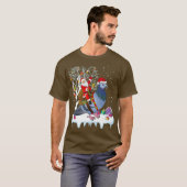 T-shirt Pigeon Oiseau Amant Noël Cadeau Père Noël équitati (Devant entier)