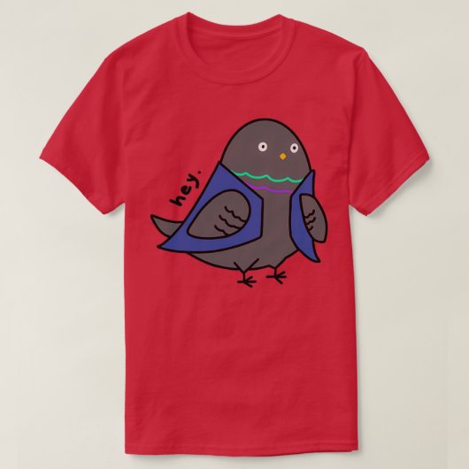 T-shirt Pigeon portant un gilet disant quothequot 1 (Design devant)