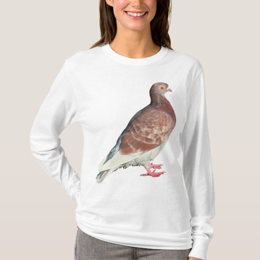 T-shirt Pigeon rouge (isolé) (Devant)