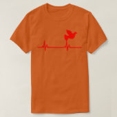 T-shirt Pigeon rouge pulsation 1 (Design devant)