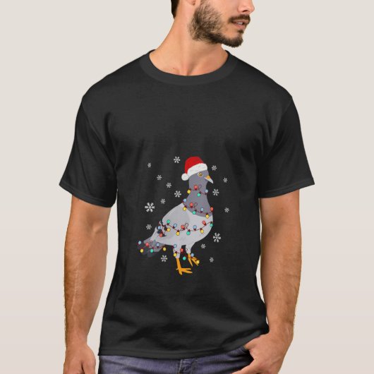 T-shirt Pigeon Santa Chapeau Noël Cheval pour les amateurs (Devant)