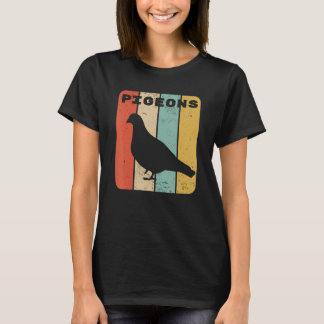 T-shirt Pigeon Vintage Sunset Retro Style Cute Animal 2