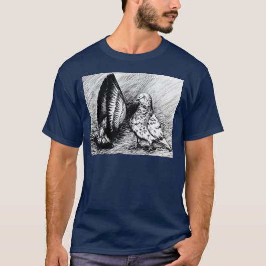 T-shirt Pigeons de rouleau de salon (Devant)