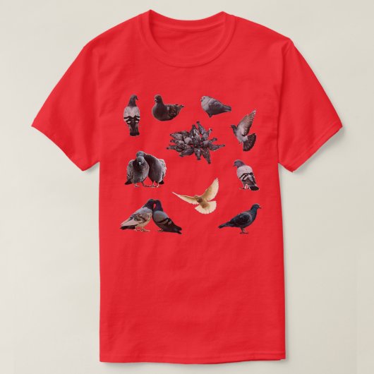 T-shirt Pigeons Sticker Pack (Design devant)