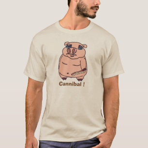 T-shirt Piggy avec Bacon Cannibal Dessin