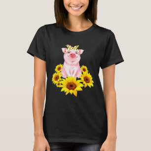 T-shirt Piggy Cute Avec Tinté De Tournesol Avec Bandana
