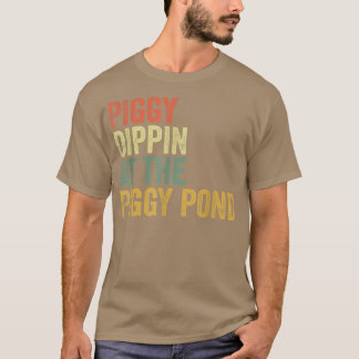 T-shirt Piggy Dippin Piggy Dippin Chat Paw Water Bowl Drôl