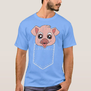 T-shirt Piglet Pig Lover Farm Animal Farmer Cute Pocket Pi