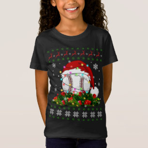 T-Shirt Pignon de Noël doux feux de pyjama de baseball spo