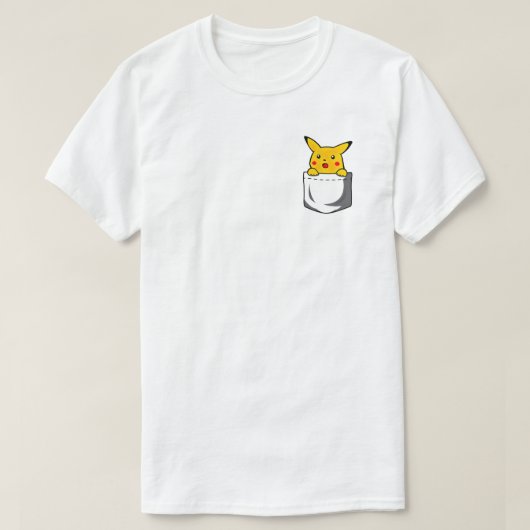 T-shirt Pikachu Pocket Cartoon Illustration (Design devant)