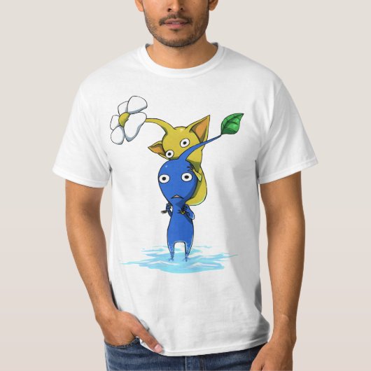 T-shirt pikmin jaune, pikmin bleu (Devant)