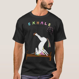 T-shirt Pilates Unicorn Exhale Outline