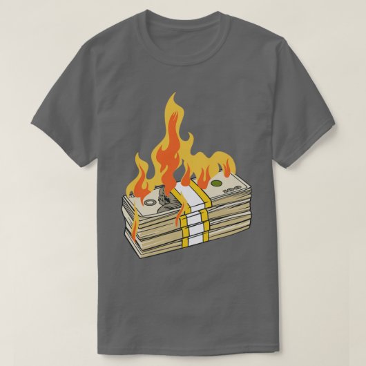 T-shirt Pile D'Argent En Feu (Design devant)