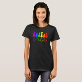 T-shirt Pile de chat Arc-en-ciel Gay pride Lgbt Animal Ani (Devant entier)