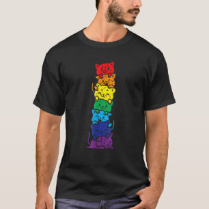 T-shirt Pile de chat arc-en-ciel Gay pride mou Lgbt Animal