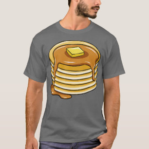 T-shirt Pile de crêpes avec sirop d'érable