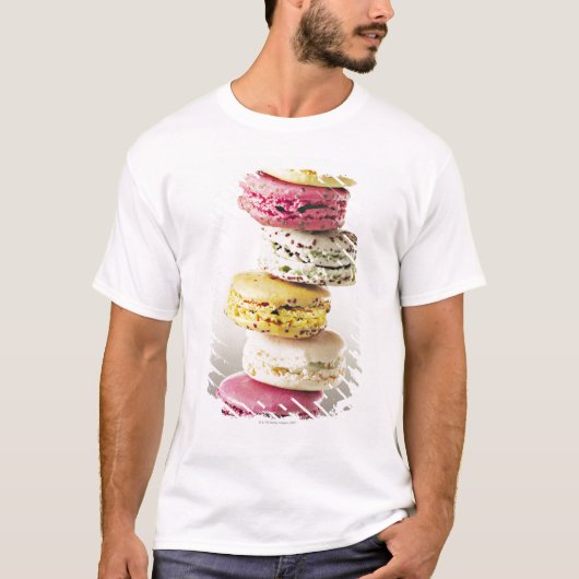 T-shirt Pile de macarons vibrants (Devant)