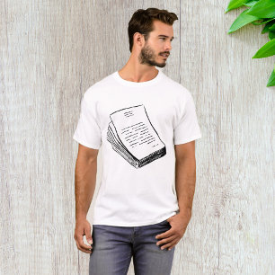 T-shirt Pile de papier dessiné à la main de style minimali