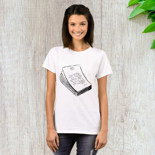 T-shirt Pile de papier dessiné à la main de style minimali