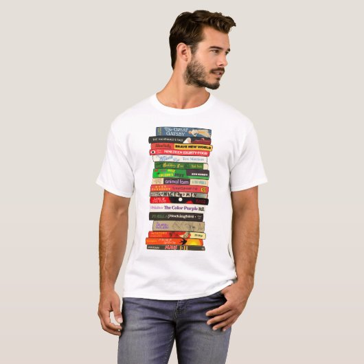 T-shirt Pile Livres Interdits Classiques (Devant entier)