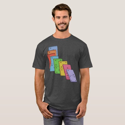 T-shirt Pile Of Dominoes Domino Setile Game Dominos Game f (Devant entier)
