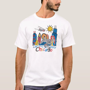 T-shirt Pilier Chicago de marine