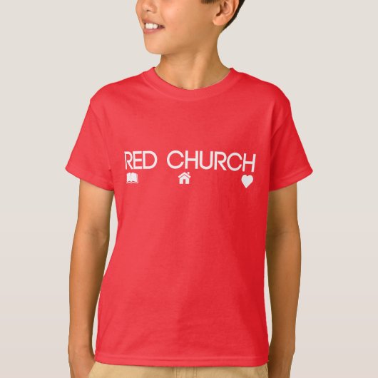 T-shirt Piliers de l'Église rouge trois (Enfants) (Devant)