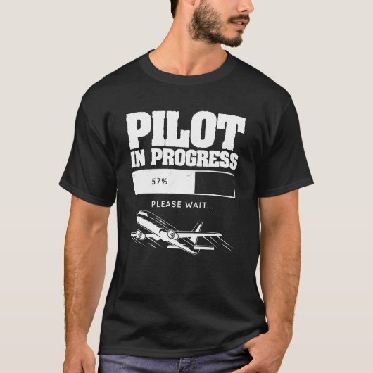 T-shirt Pilot In Progress Flight Aviation Future Copilot (Devant)