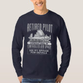 T-shirt Pilote à la retraite exploitant dans un espace aér (Devant)