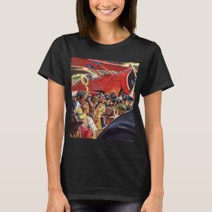 T-shirt Pilote d'avion à hélice unique vintage avec papara