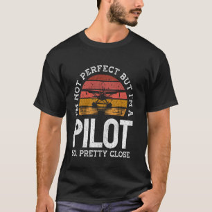 T-shirt Pilote d'avion Vintage Hydravion Rétro Je ne suis 