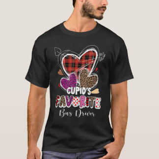 T-shirt Pilote De Bus De L'École Favorite De Cupid S Red P