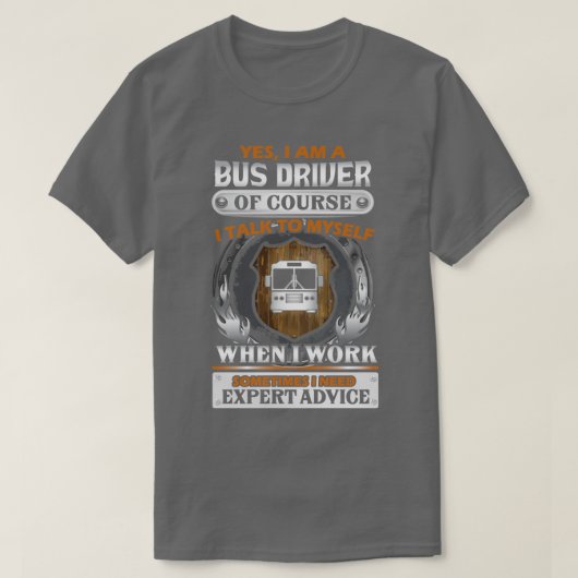 T-shirt Pilote de bus expert (Design devant)