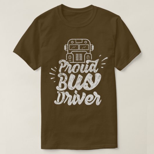 T-shirt Pilote de bus Fière 6 (Design devant)