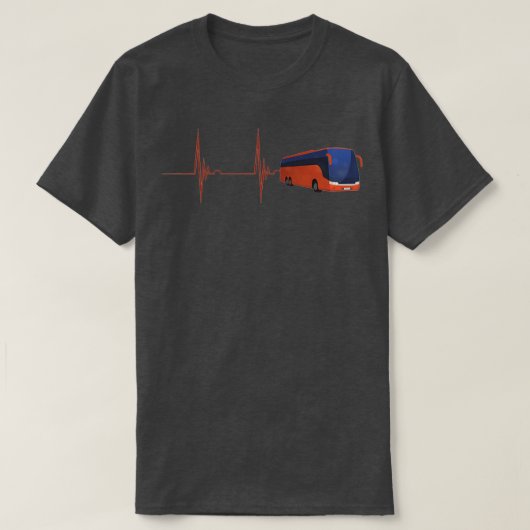 T-shirt Pilote de bus Heartbeat EKG Pulse Bus Driver Lover (Design devant)
