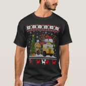 T-shirt Pilote de bus scolaire Reindee Santa Hat Ugly Chri (Devant)