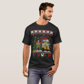 T-shirt Pilote de bus scolaire Reindee Santa Hat Ugly Chri (Devant entier)