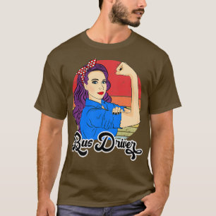 T-shirt Pilote de bus Strong Retro Vintage Femme