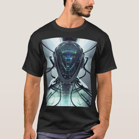 T-shirt Pilote de combat Cyber Droid Sci-Fi (Devant)