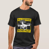 T-shirt Pilote De Drone Certifié Faa Opérateur Uav Hommes  (Devant)