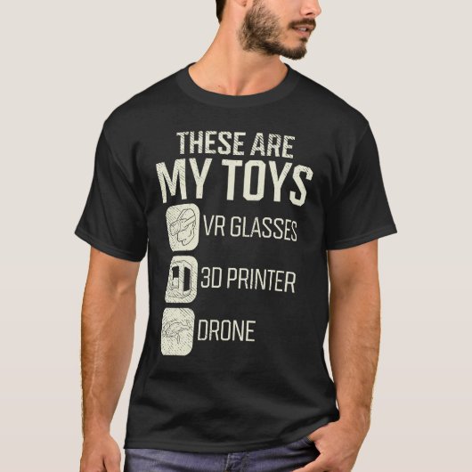 T-shirt Pilote de drone Impression 3D VR Enthousiaste virt (Devant)