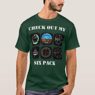 T-shirt Pilote de l'aviation Découvrez Mon six pack de vol