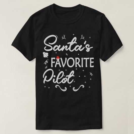 T-shirt Pilote de Noël favori de Santas (Design devant)