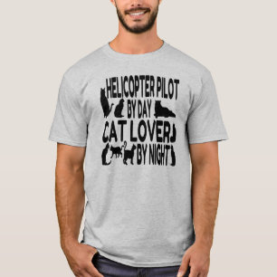 T-shirt Pilote d'hélicoptère Amoureux des chats