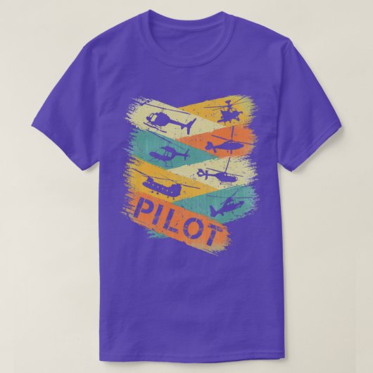 T-shirt Pilote d'hélicoptère rétro (Design devant)