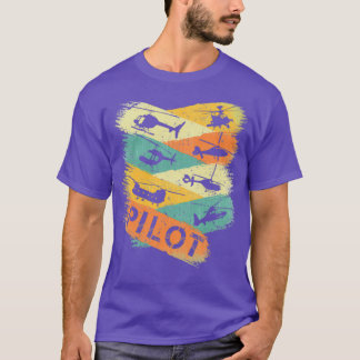 T-shirt Pilote d'hélicoptère rétro