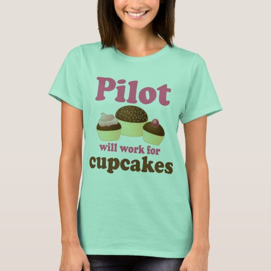 T-shirt Pilote d'occupation du gâteau au chocolat mignon (Devant)