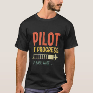 T-shirt Pilote en cours Avion futur pilote Rétro